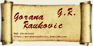 Gorana Rauković vizit kartica
